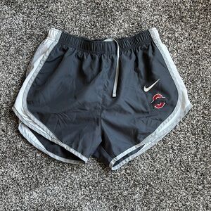 Nike Gray Athletic Running Shorts with Curved Hem